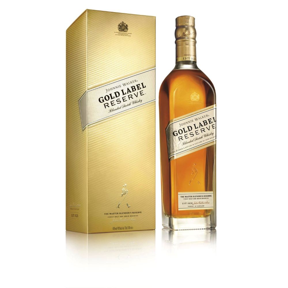 Whisky Johnnie Walker Gold Lable, la sticla de 0.7L, la cel mai bun pret, disponibil imediat pentru livrare in Sibiu si in toata Romania