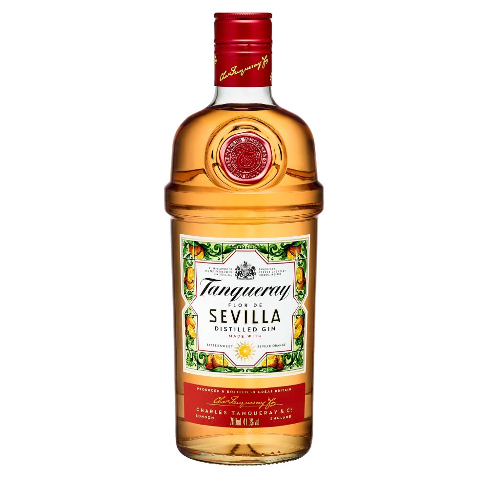 Gin Tanqueray Flor de Sevilla, la sticla de 0.7L, la cel mai bun pret, disponibil imediat pentru livrare in Sibiu si in toata Romania