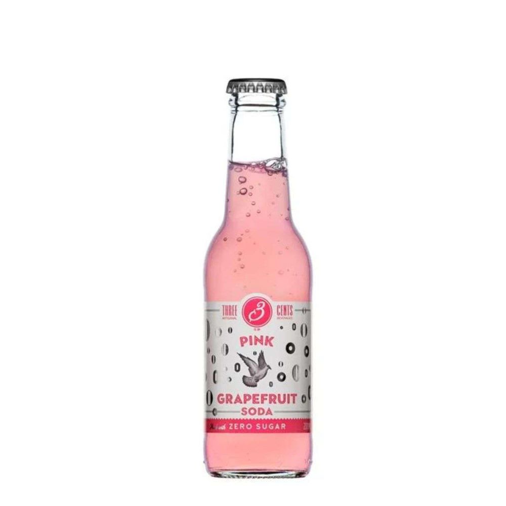 Apa tonica pentru cocktail Three Cents Pink Grapefruit Soda la sticla de 0.2L, la cel mai bun pret, disponibil cu livrare imediata in Sibiu si in toata Romania