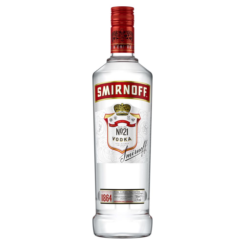Smirnoff Red Vodka, la sticla de 0.7L, la cel mai bun pret, disponibil imediat pentru livrare in Sibiu si in toata Romania
