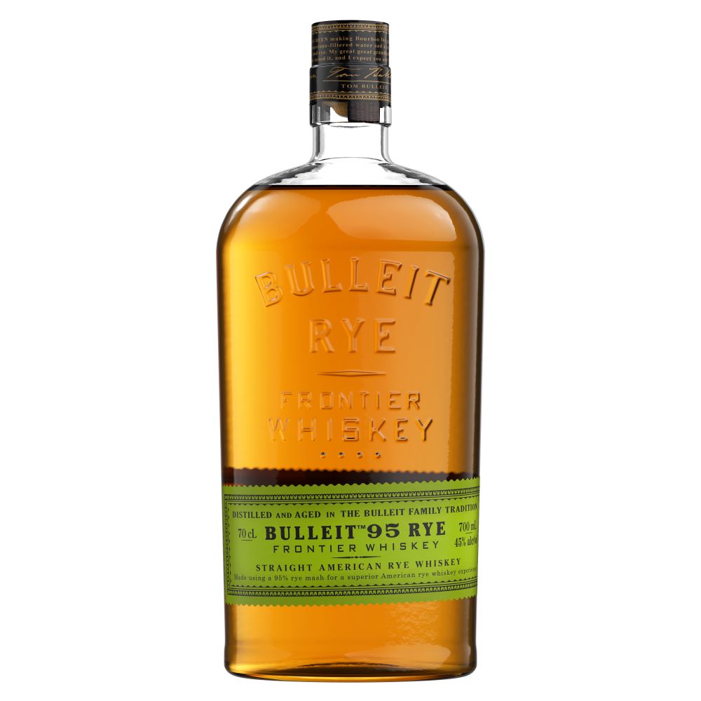 Whisky bourbon Bulleit Rye, la sticla de 0.7L, la cel mai bun pret, disponibil imediat pentru livrare in Sibiu si in toata Romania