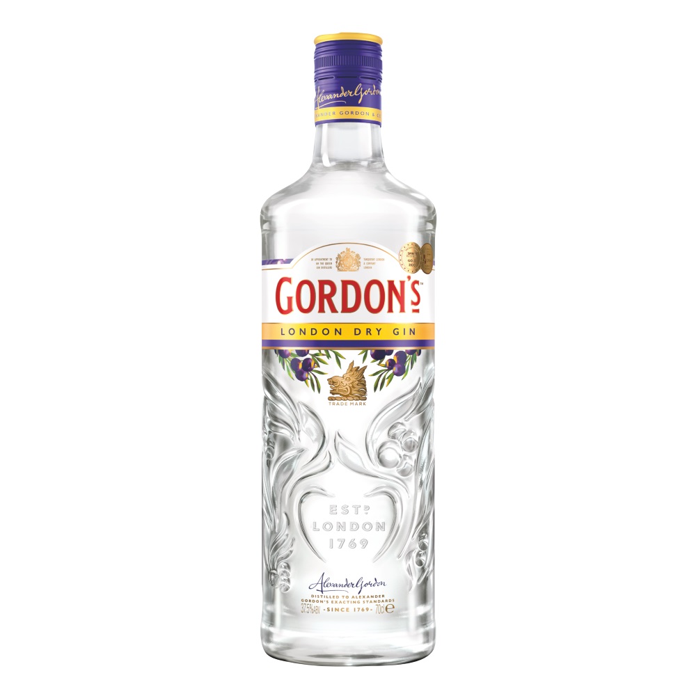 Gordon's London Dry Gin, la sticla de 0.7L, la cel mai bun pret, disponibil imediat pentru livrare in Sibiu si in toata Romania