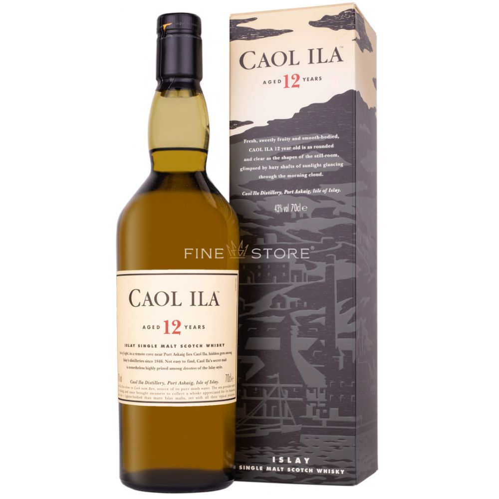 Whisky single malt Caol Ila 12 YO, la sticla de 0.7L, la cel mai bun pret, disponibil imediat pentru livrare in Sibiu si in toata Romania