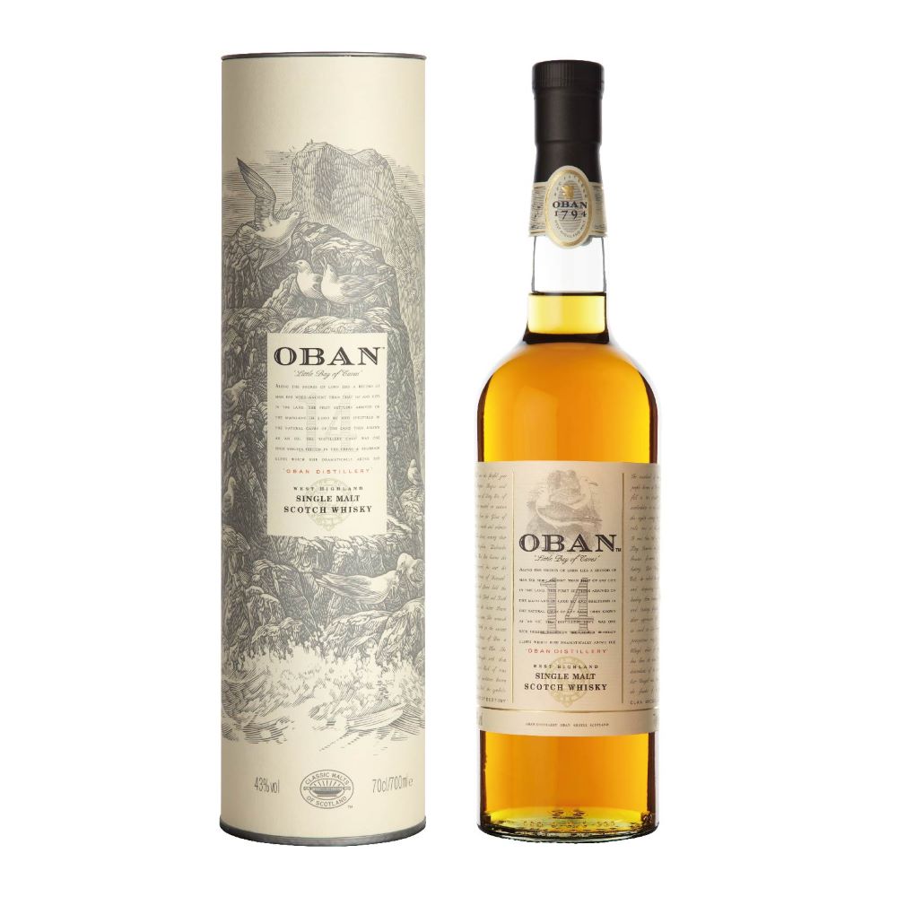 Whisky single malt Oban 14 YO, la sticla de 0.7L, la cel mai bun pret, disponibil imediat pentru livrare in Sibiu si in toata Romania