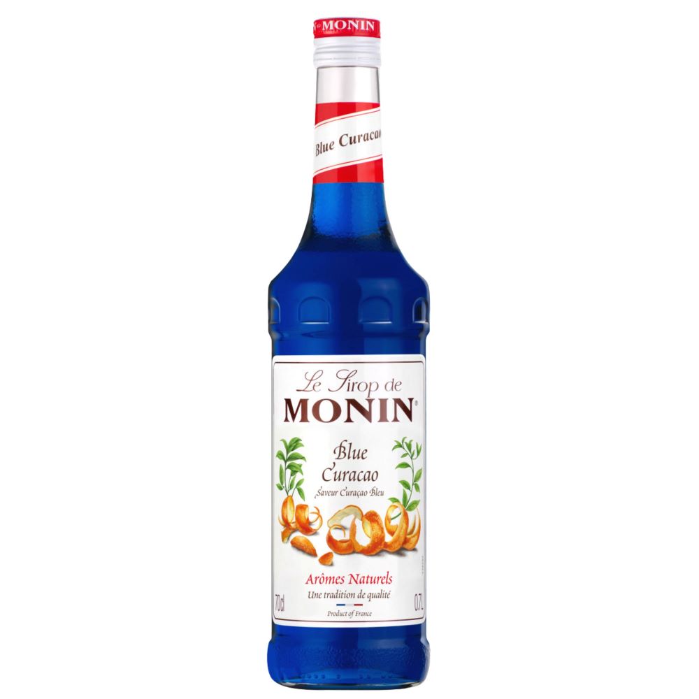 Sirop Monin Blue Curacao, la sticla de 0.7L, la cel mai bun pret, disponibil imediat pentru livrare in Sibiu si in toata Romania