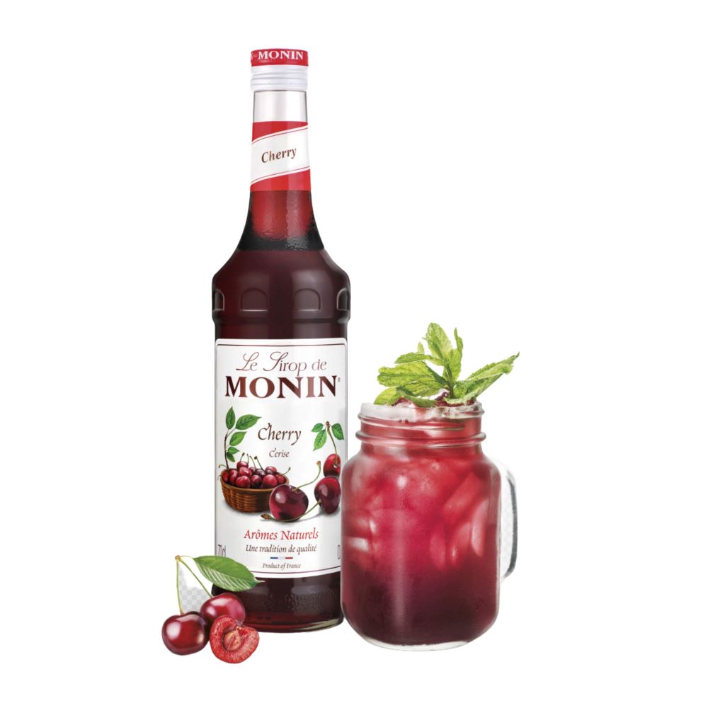 Sirop cirese Monin Cherry, la sticla de 0.7L, la cel mai bun pret, disponibil imediat pentru livrare in Sibiu si in toata Romania