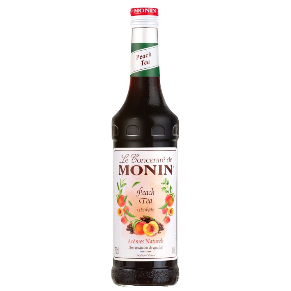 Sirop Monin Peach Tea, la sticla de 0.7L, la cel mai bun pret, disponibil imediat pentru livrare in Sibiu si in toata Romania