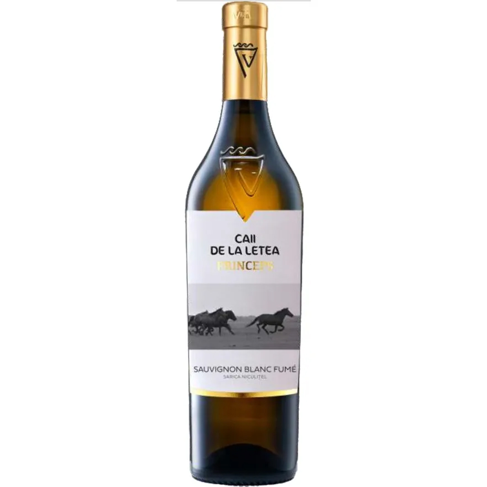 Vin alb Sarica Niculitel Caii de la Letea Princeps Sauvignon Blanc Fume la sticla de 0.75L, la cel mai bun pret, disponibil cu livrare imediata in Sibiu si in toata Romania