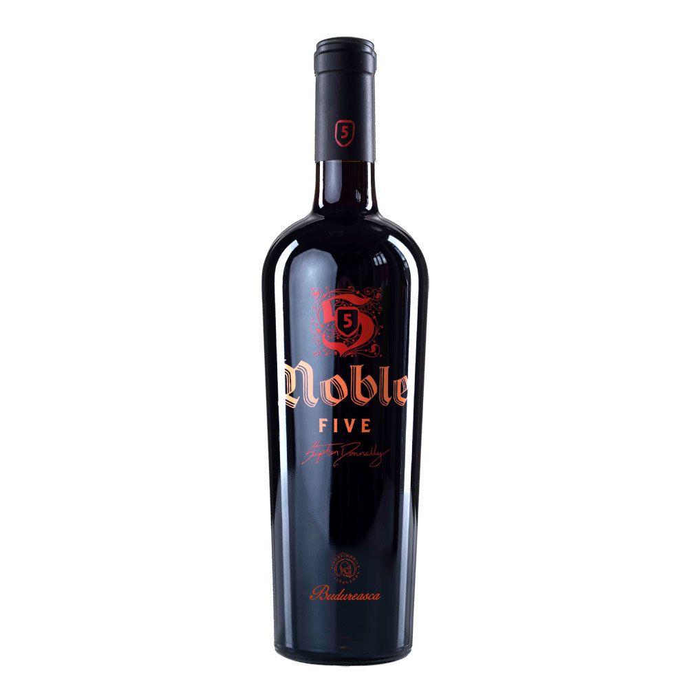 Vin rosu Budureasca Noble Five sec la sticla de 0.75L, la cel mai bun pret, disponibil cu livrare imediata in Sibiu si in toata Romania