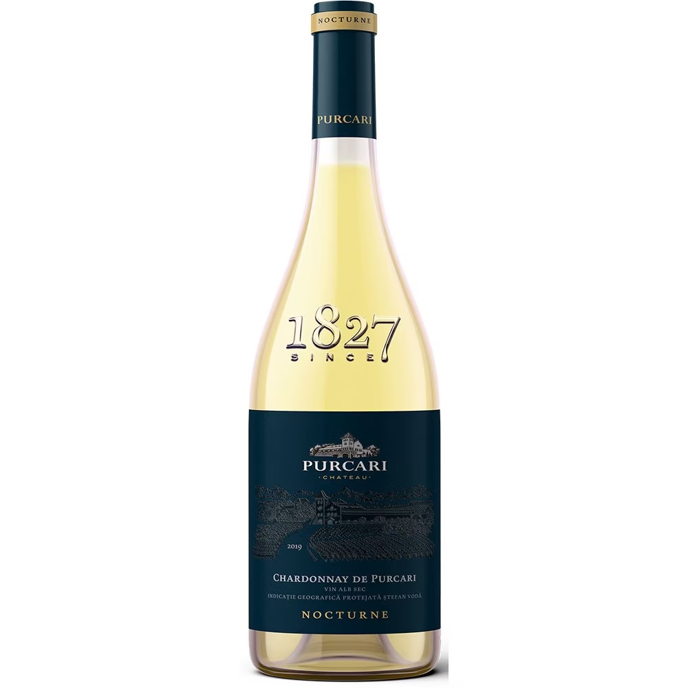 Vin alb Purcari Nocturne Chardonnay la sticla de 0.75L, la cel mai bun pret, disponibil cu livrare imediata in Sibiu si in toata Romania