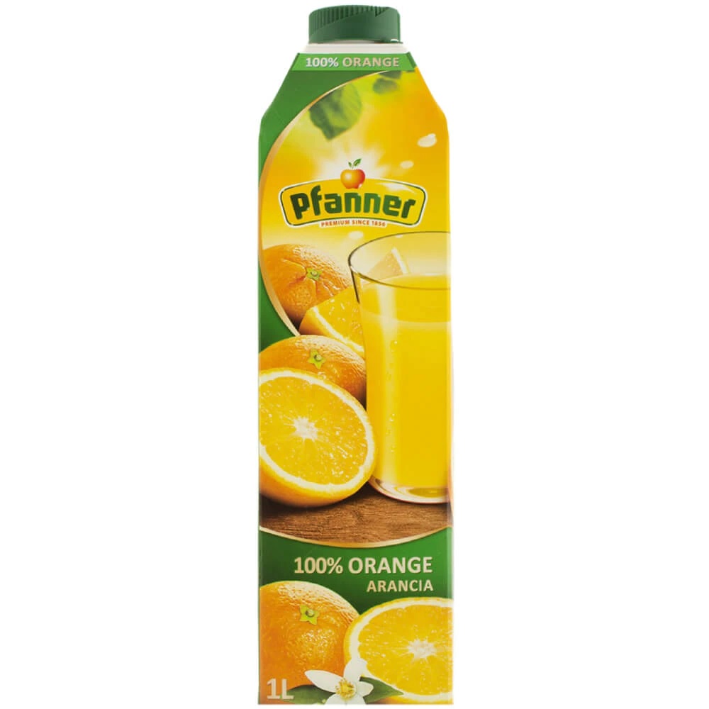 Suc de portocale Pfanner la cutie de 1L, la cel mai bun pret, disponibil cu livrare imediata in Sibiu si in toata Romania