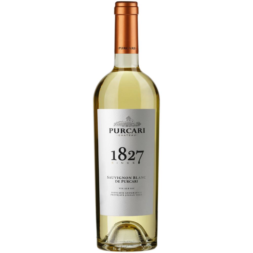 Pachet 5+1 gratis vin alb Purcari 1827 Sauvignon Blanc la sticla de 0.75L, la cel mai bun pret, disponibil cu livrare imediata in Sibiu si in toata Romania