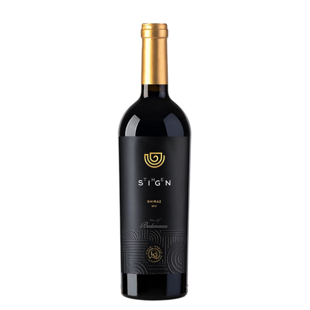 Vin Budureasca The Sign Shiraz la sticla de 0.75L, la cel mai bun pret, disponibil cu livrare imediata in Sibiu si in toata Romania