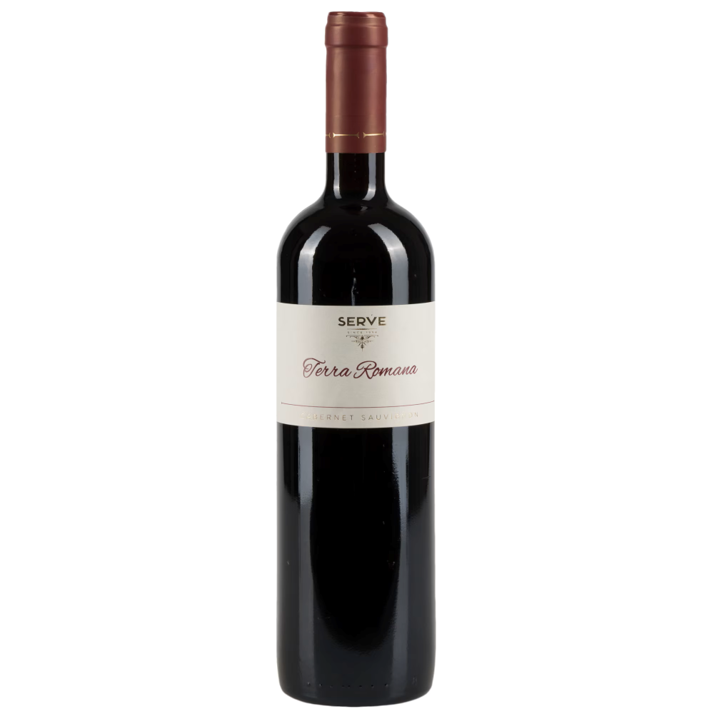 Vin rosu Serve Terra Romana Cabernet Sauvignon la sticla de 0.75L, la cel mai bun pret, disponibil cu livrare imediata in Sibiu si in toata Romania