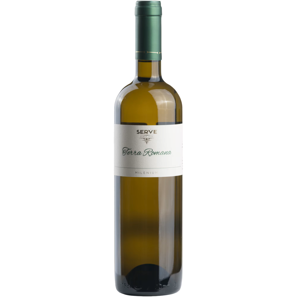 Vin alb Serve Terra Romana Milenium Alb la sticla de 0.75L, la cel mai bun pret, disponibil cu livrare imediata in Sibiu si in toata Romania