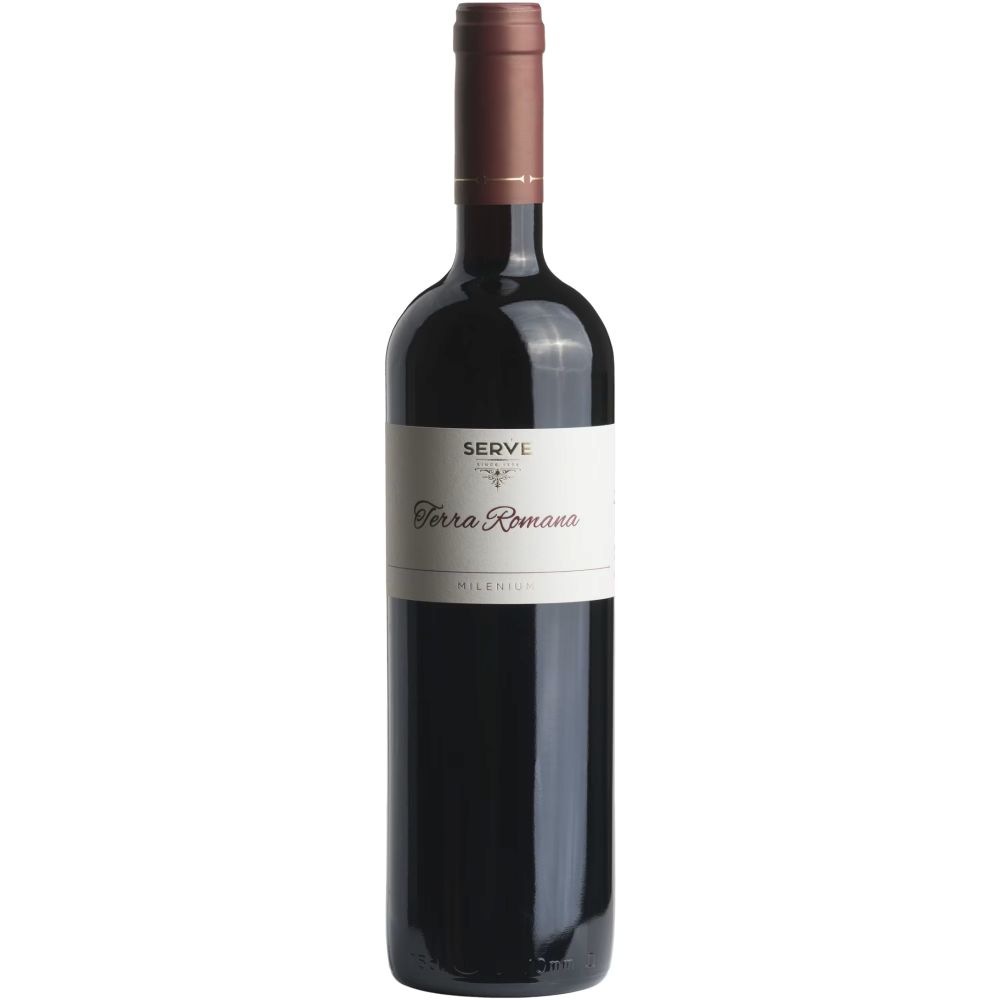 Vin rosu Serve Terra Romana Milenium Rosu la sticla de 0.75L, la cel mai bun pret, disponibil cu livrare imediata in Sibiu si in toata Romania